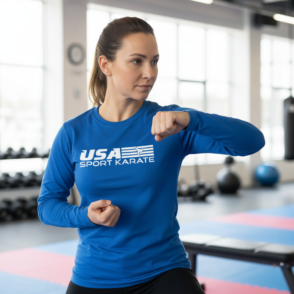 Adult Long Sleeve - Blue with Logo