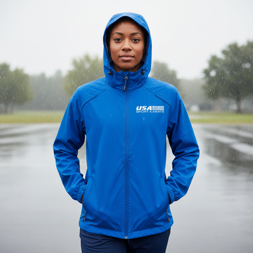 Adult Rain Jacket - Blue with Logo