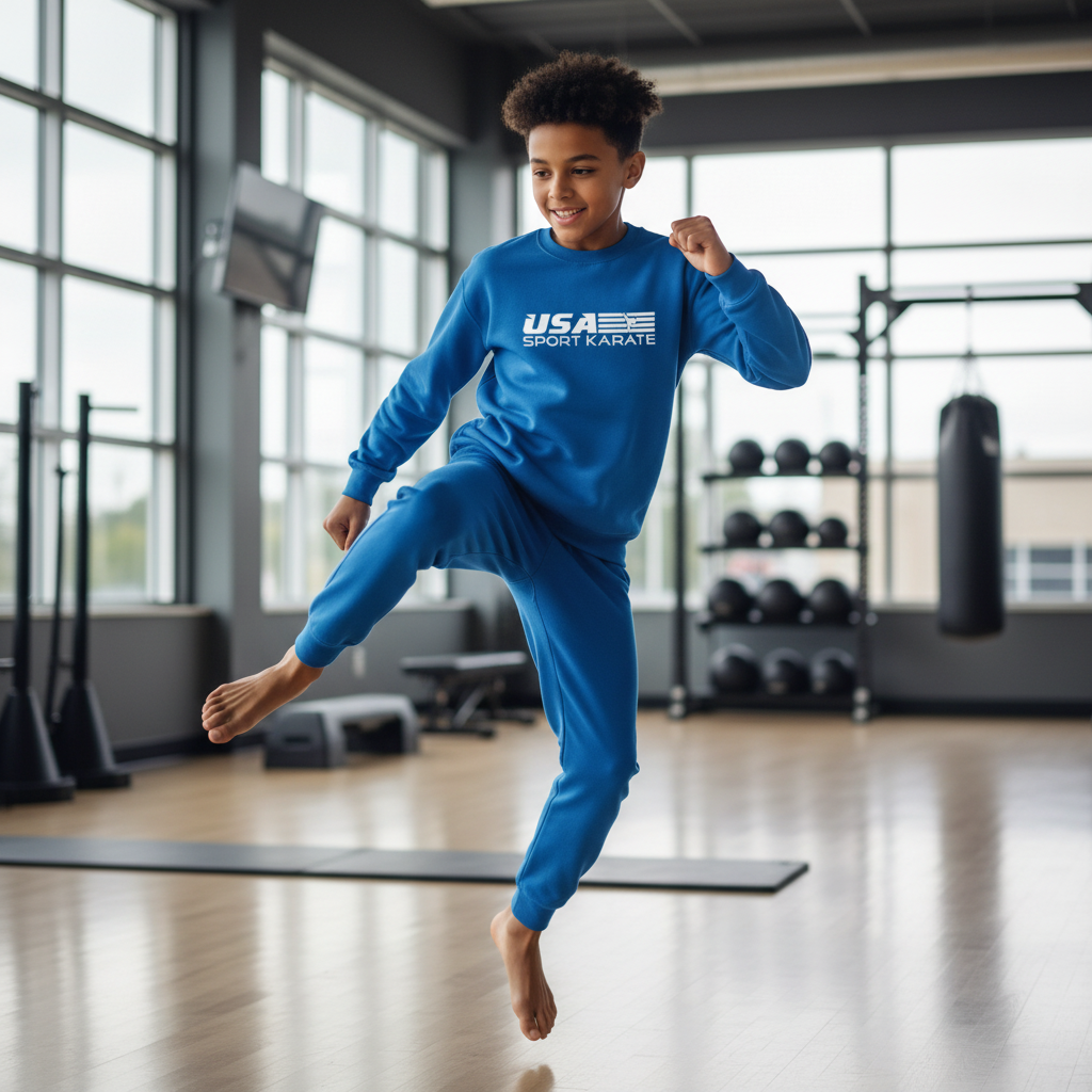 Youth Sweatshirt - Blue with Logo